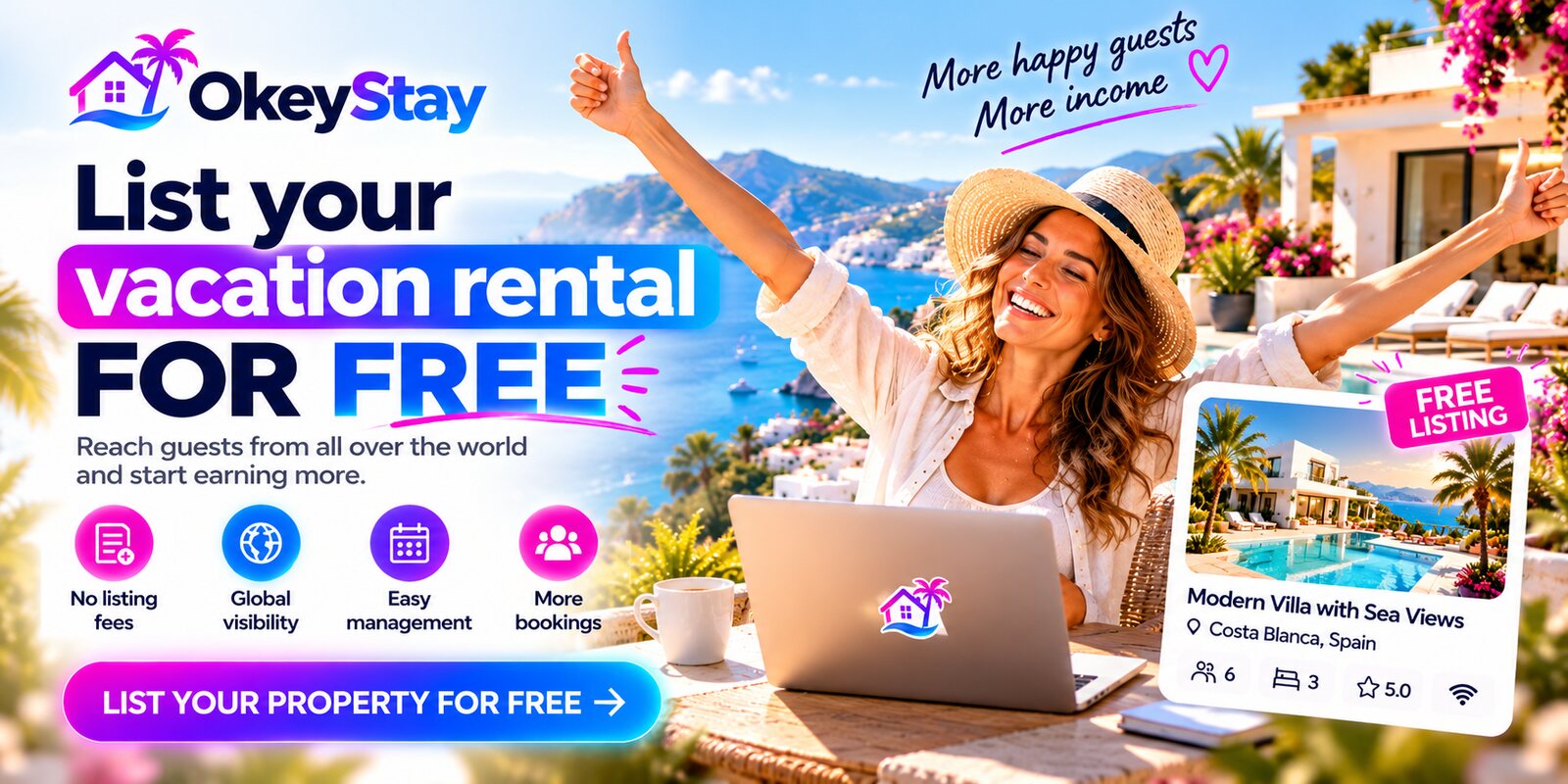 Okeystay · List your place and start receiving bookings