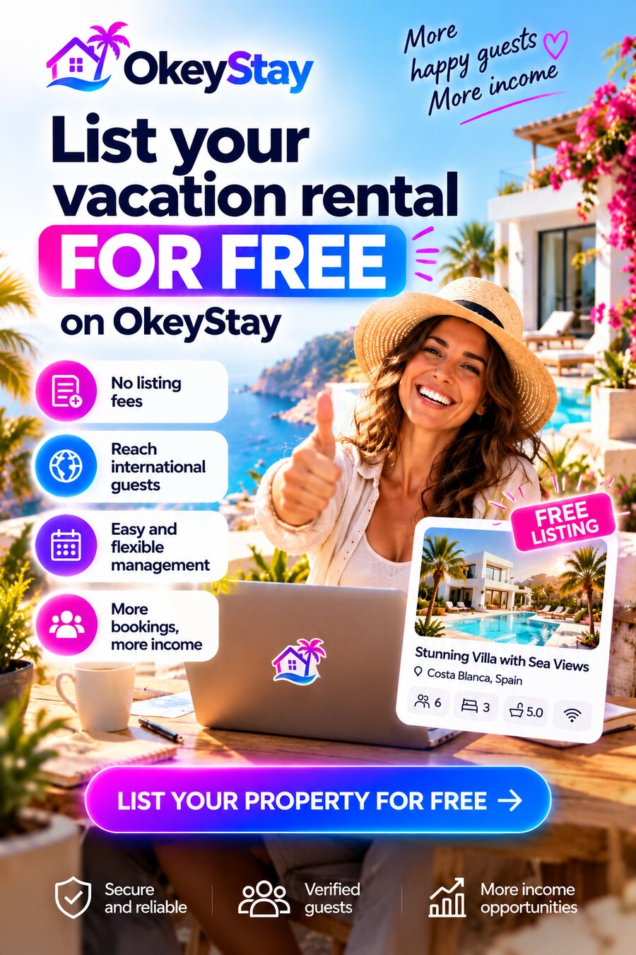 Okeystay · List your place and start receiving bookings